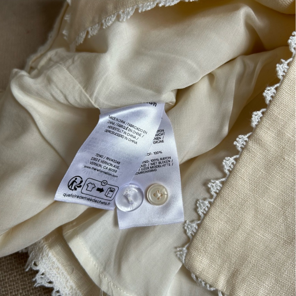 Reformation Cream Button-Front Corset Tank - Picture 10 of 11